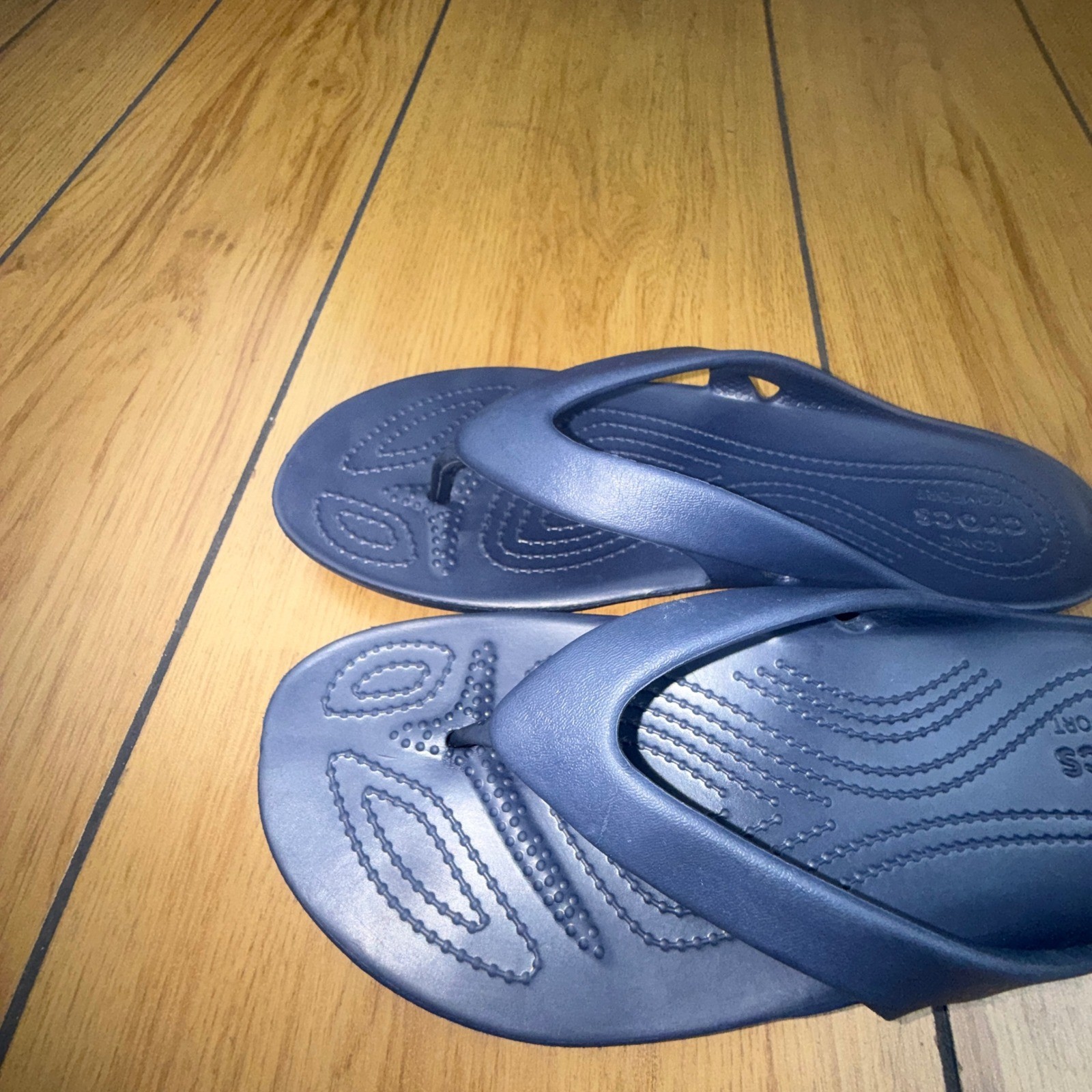 Crocs Kadee II Flip Flops Navy Blue Womens 10 Sandals 202492-410
