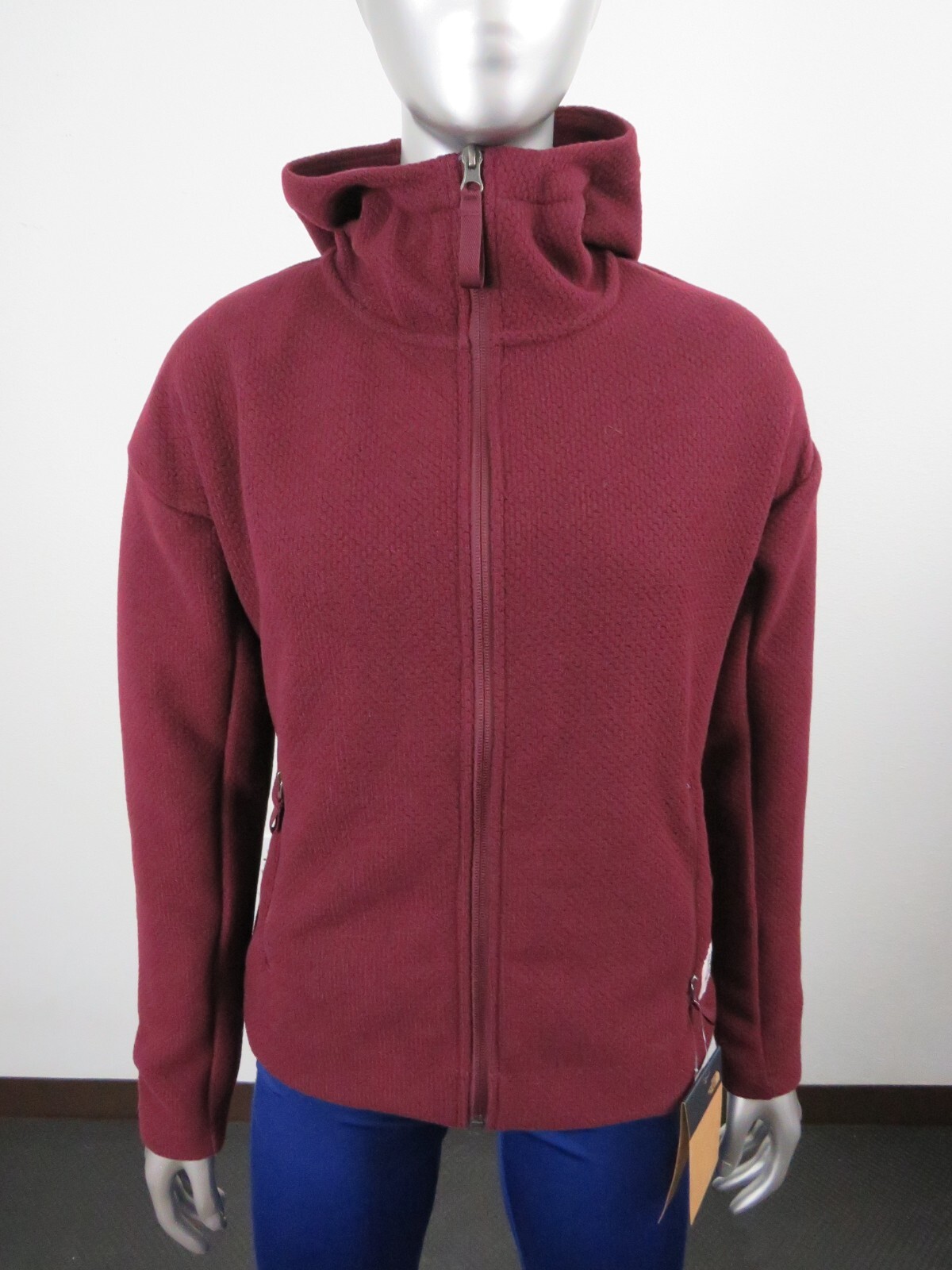 Womens The North Face Sibley Textured Fleece Parka Hooded Fleece Jacket Red $150