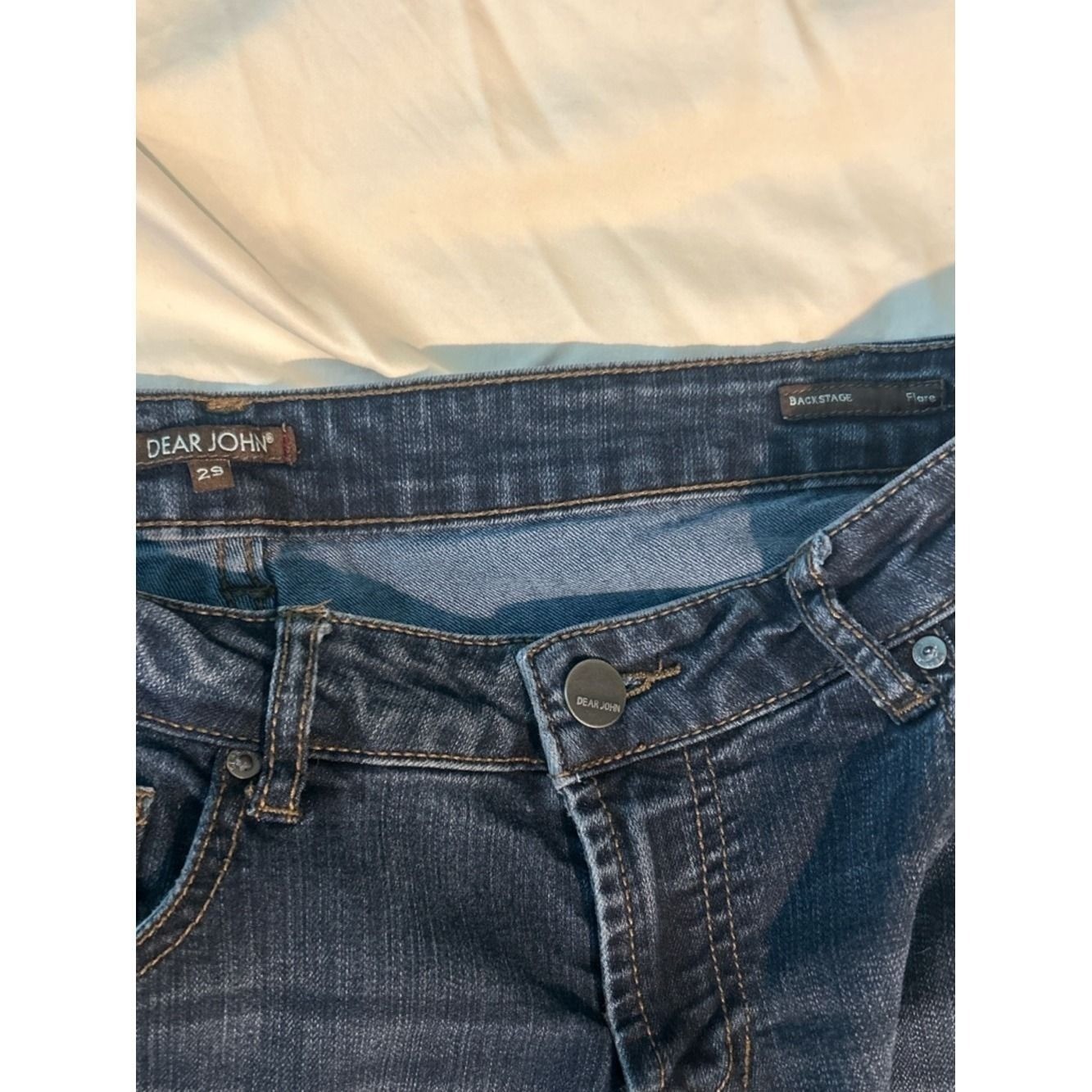 Dear John Backstage Flare Jeans Dark Wash Mid Rise Bootcut Size 29 Y2K Retro
