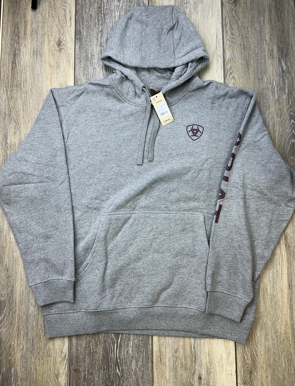 Ariat Men’s Lightweight Logo Hoodie Sweatshirt 10040817 Grey Size: XXL TALL