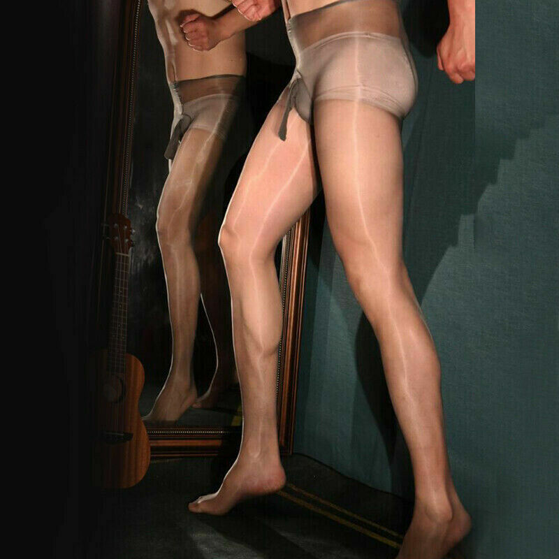 220lbs Plus Size Men Pantyhose Ultra-thin Sheer Shiny Stockings Tights Underwear