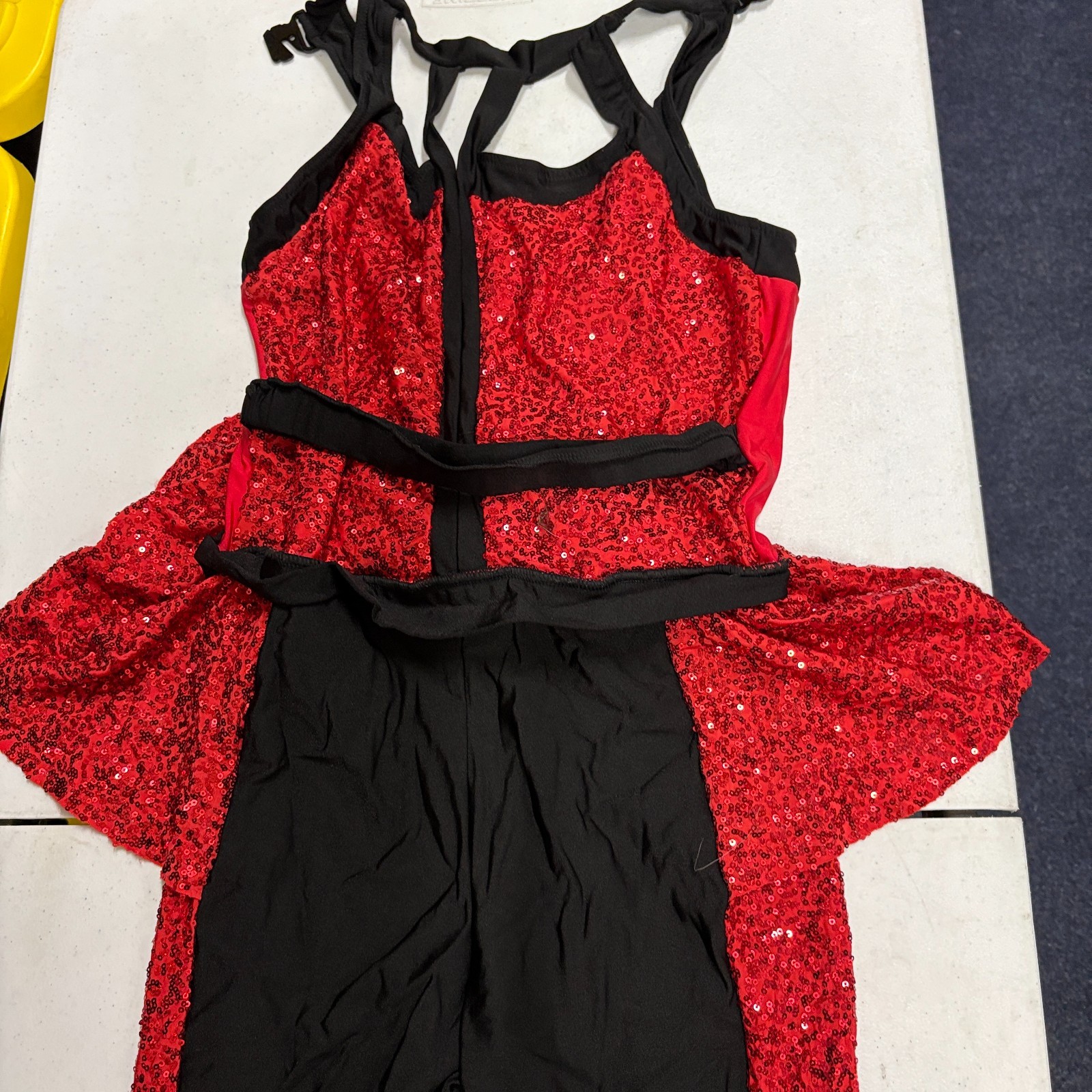 Costume Gallery Sequin Dance Costume LA Red Black Jazz Contemporary Set