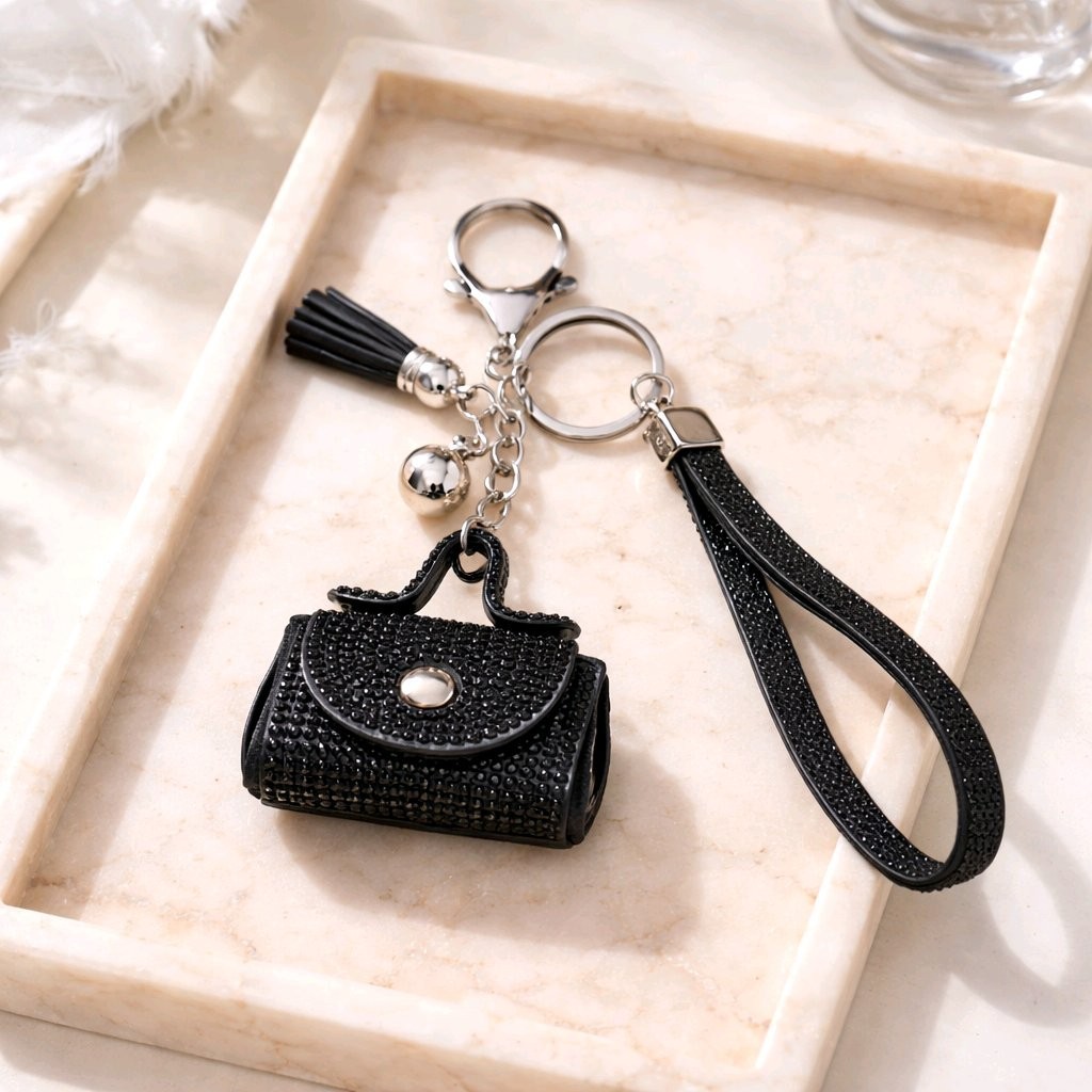 Luxury Rhinestone Mini Purse Keychain Sparkling Crystal Handbag Charm Bling NEW