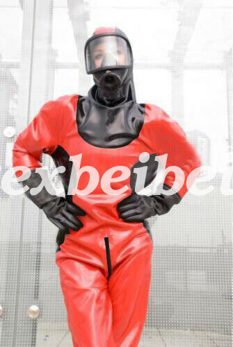 New Latex Catsuit Full Body 100% Rubber Hood Men 0.4mm Cosplay 2019 Size S-XXL