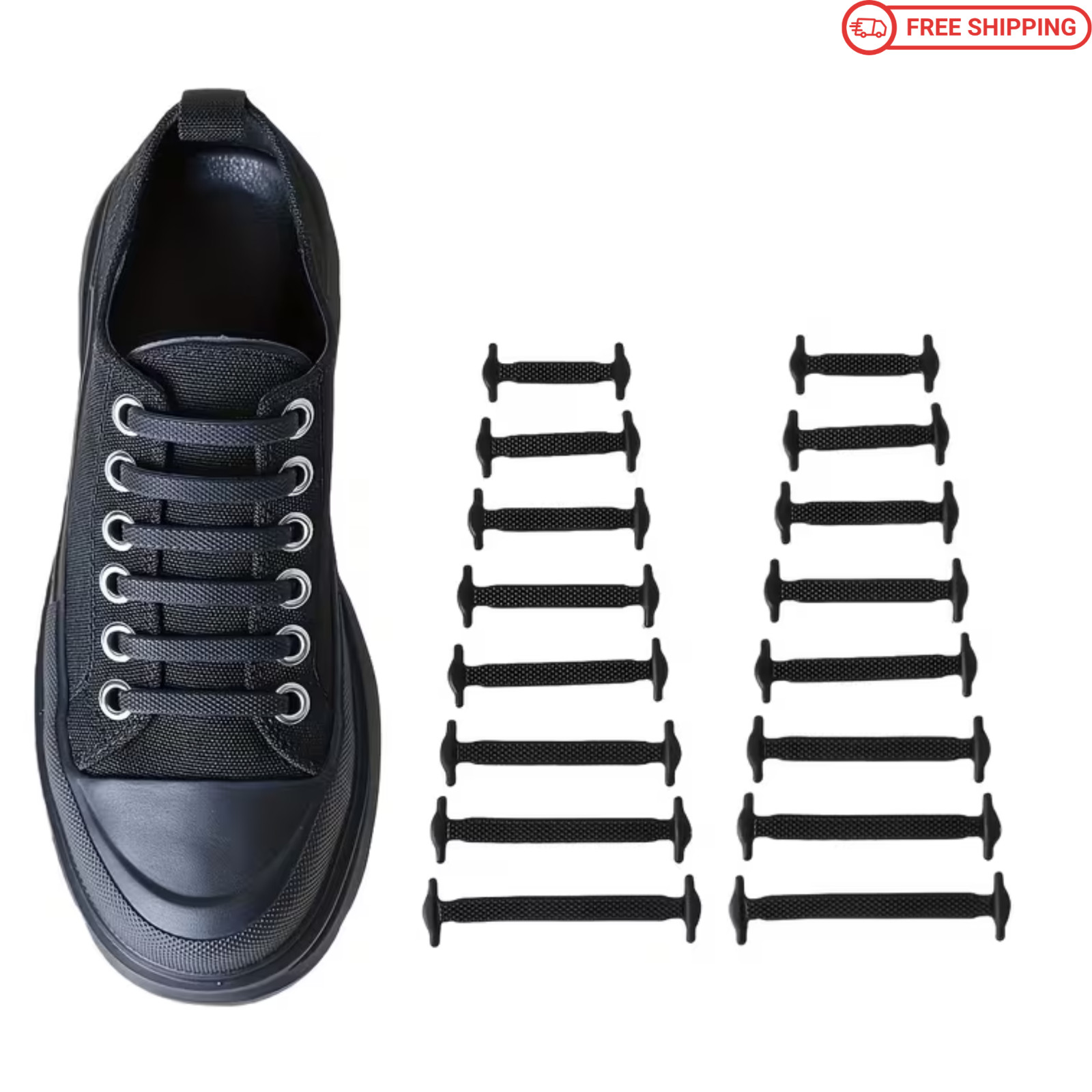 16PCS Silicone No Tie Shoelaces Elastic Stretch Shoe Laces for Kids Adults
