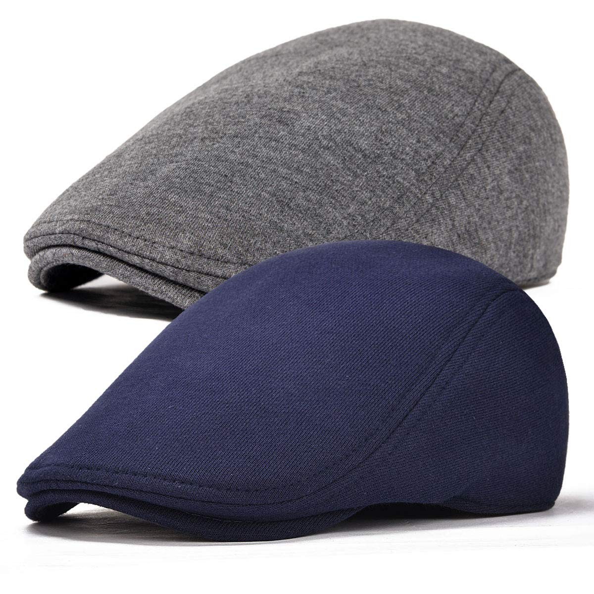 Men Cotton Newsboy Cap Soft Fit Cabbie Hat