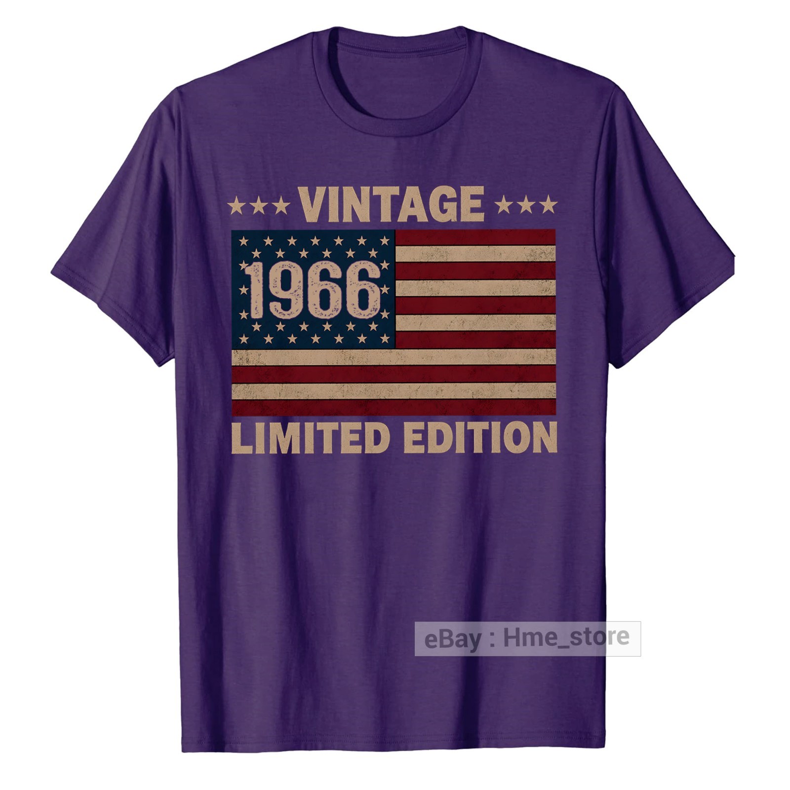 US Flag 60th Birthday American USA Born in 1966 T-Shirt 60 Years old Bday Tee