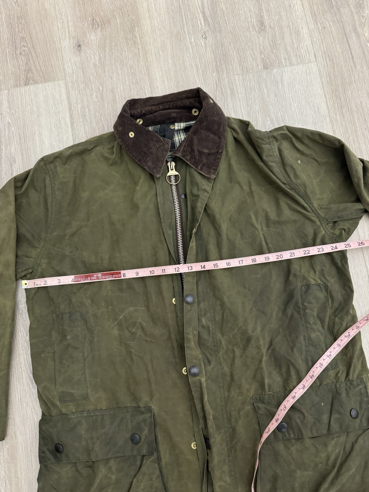vintage Barbour A200 Border Waxed Olive Green Jacket 42/107CM Size L England