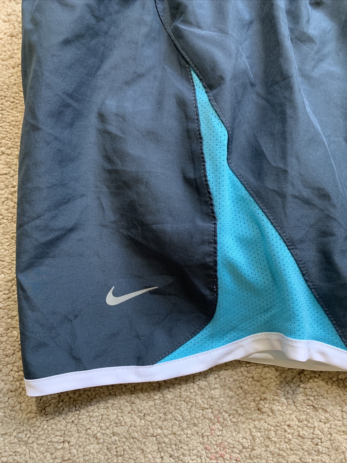 EUC Nike Dri-FIT 3.5” Shorts w/ Liner Briefs GRAY BLUE WHITE MEDIUM MSRP $42