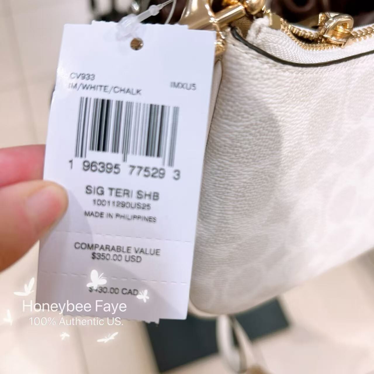NWT Coach Teri Shoulder Bag In Signature Canvas CV933