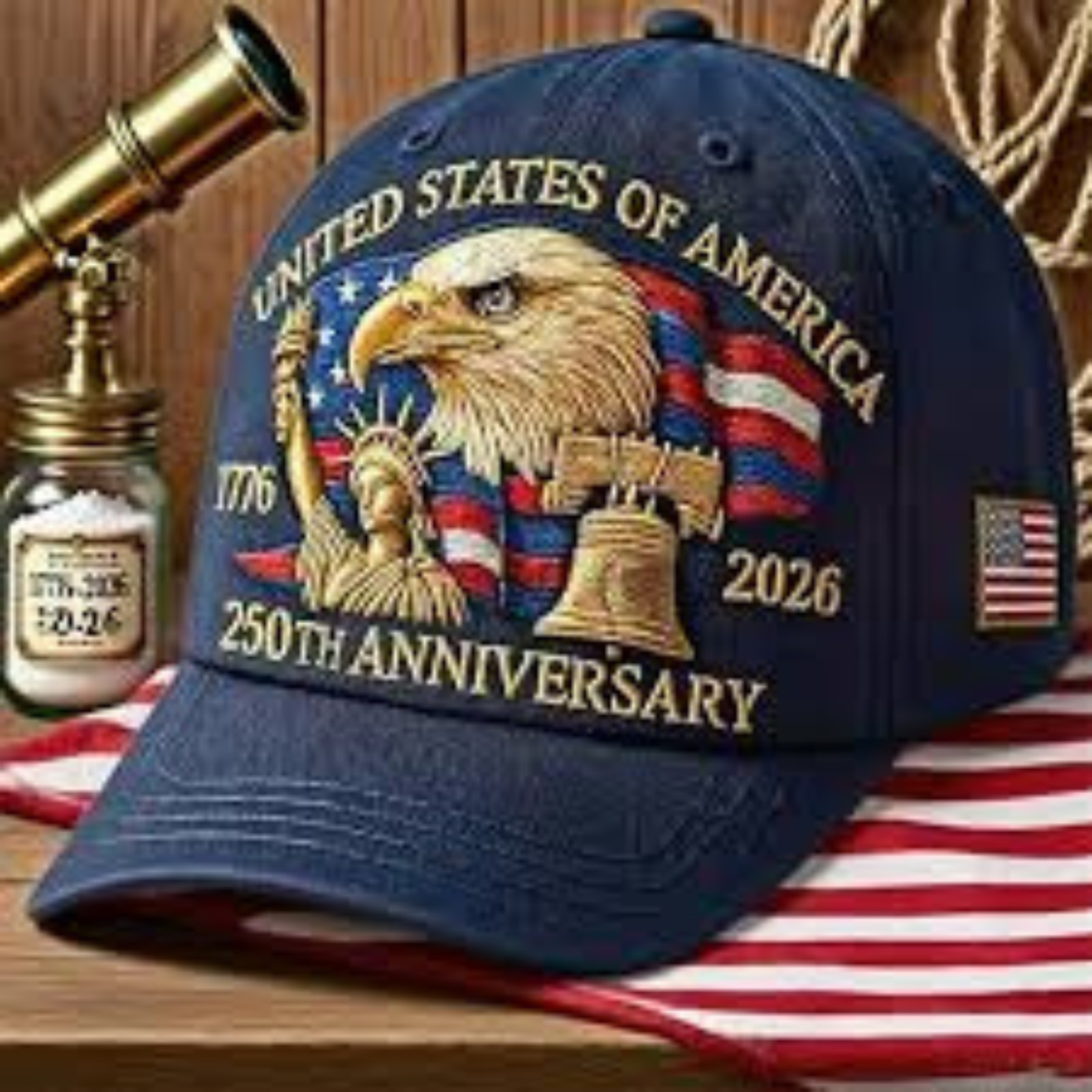 USA 250th Anniversary Baseball Cap Adjustable Patriotic Hat for Multiple Occasio