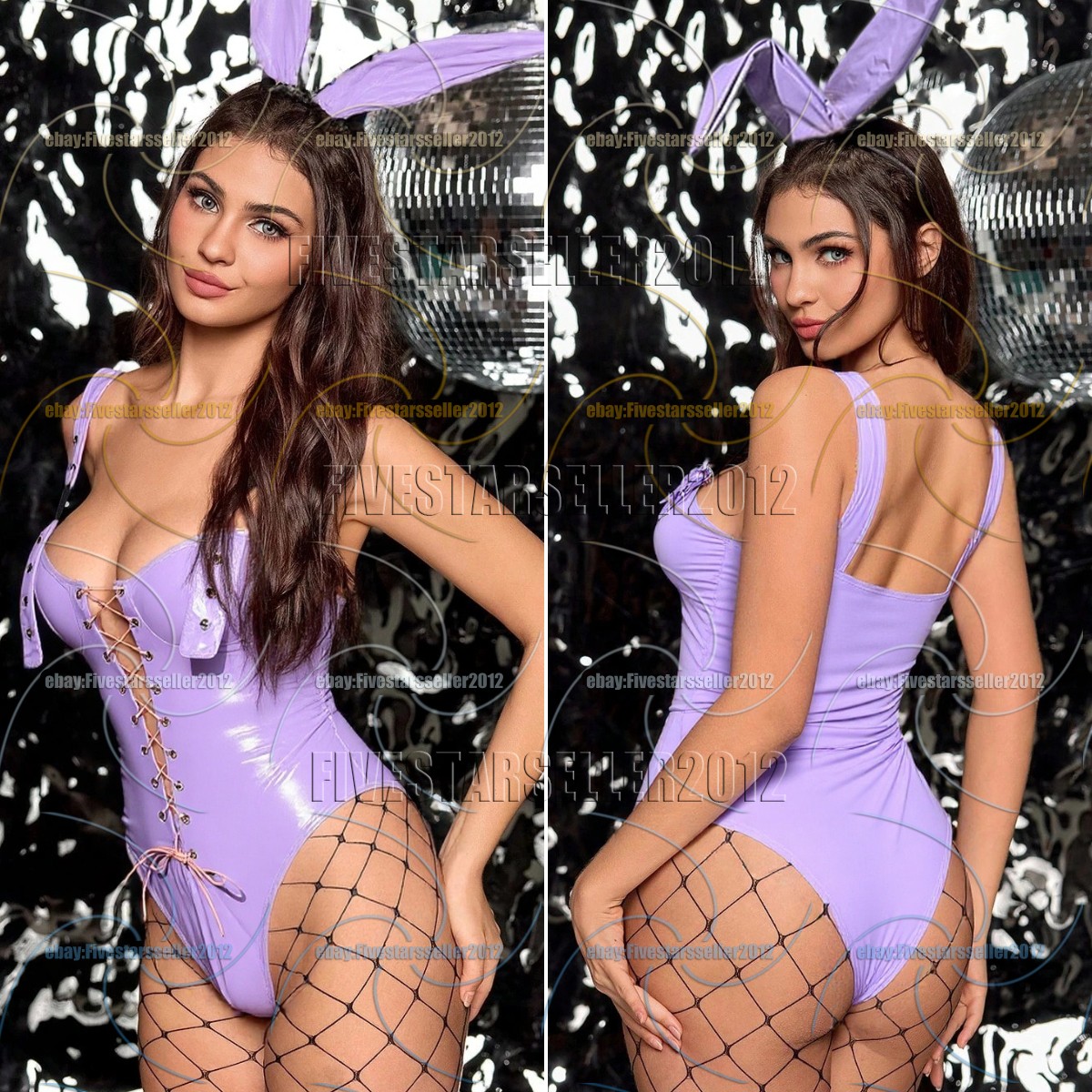 Women Sexy Lingerie PU Leather Nightwear Sleepwear Bodysuit Babydoll Underwear