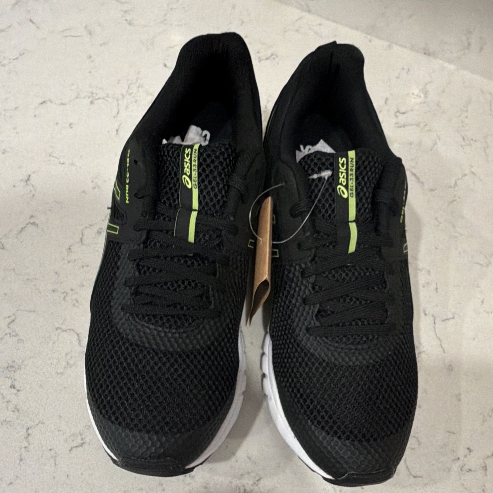 ASICS GEL-33 RUN Men’s Running Low Top Lace-Up Sneakers Black/Green