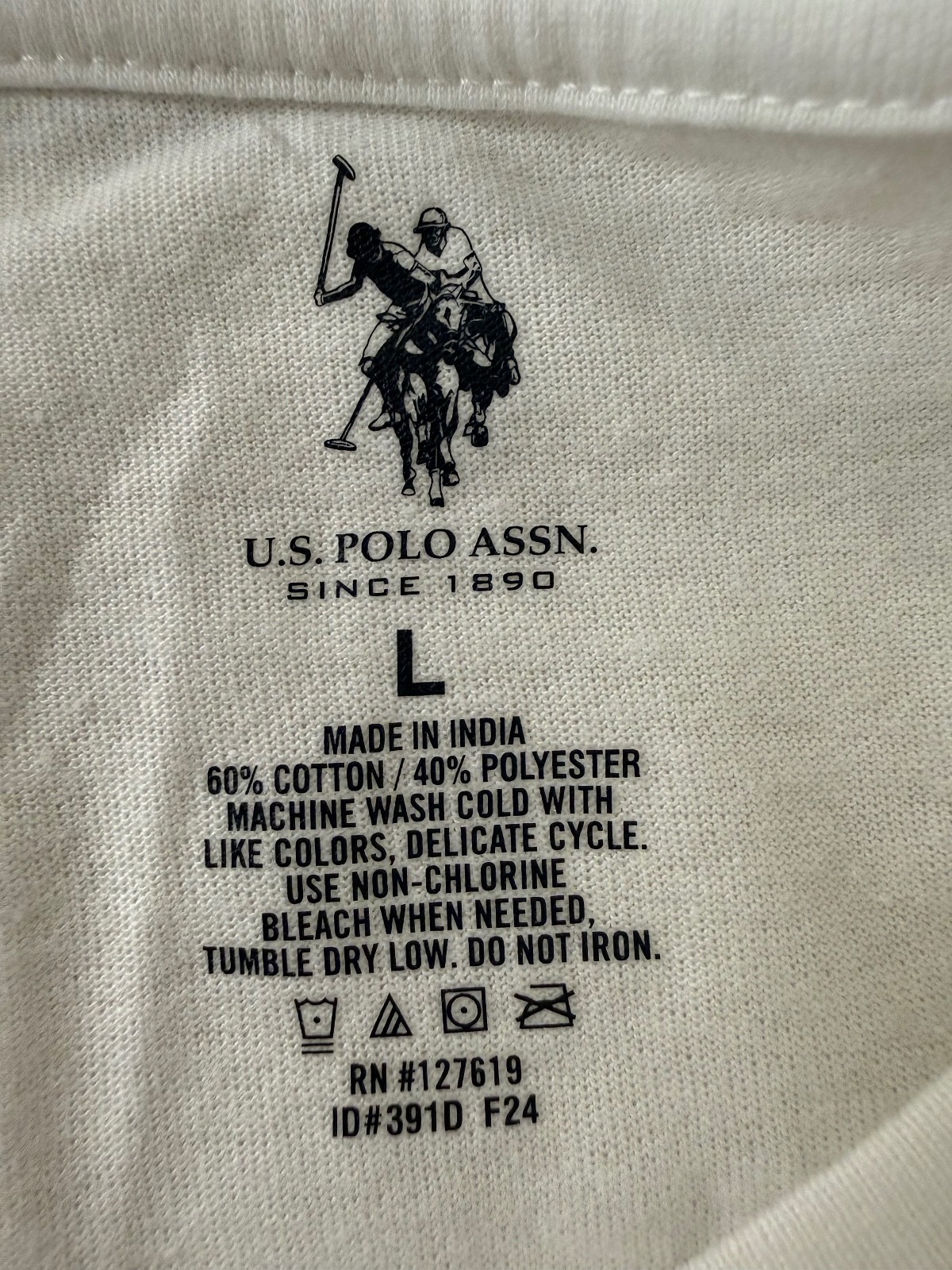 U.S. Polo Assn. White Classic Crew Neck T-Shirt with Polo Player Logo
