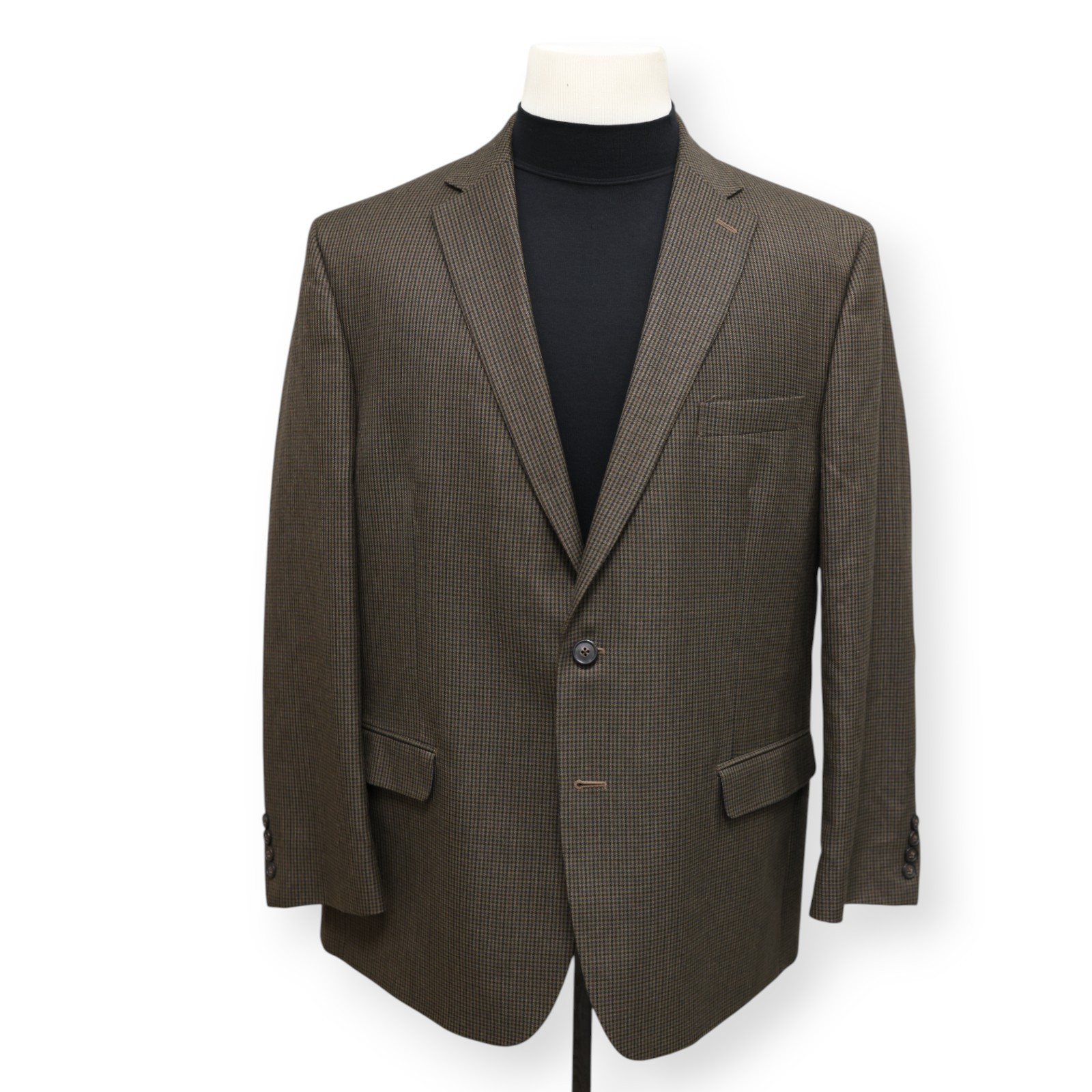 CHAPS mens brown multicolor HOUNDSTOOTH sport coat suit jacket blazer 46 R