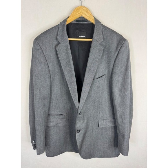 Strellson Sky-Evans Grey Virgin Wool Blazer Sport Coat Mens Size 46 56 IT/EU