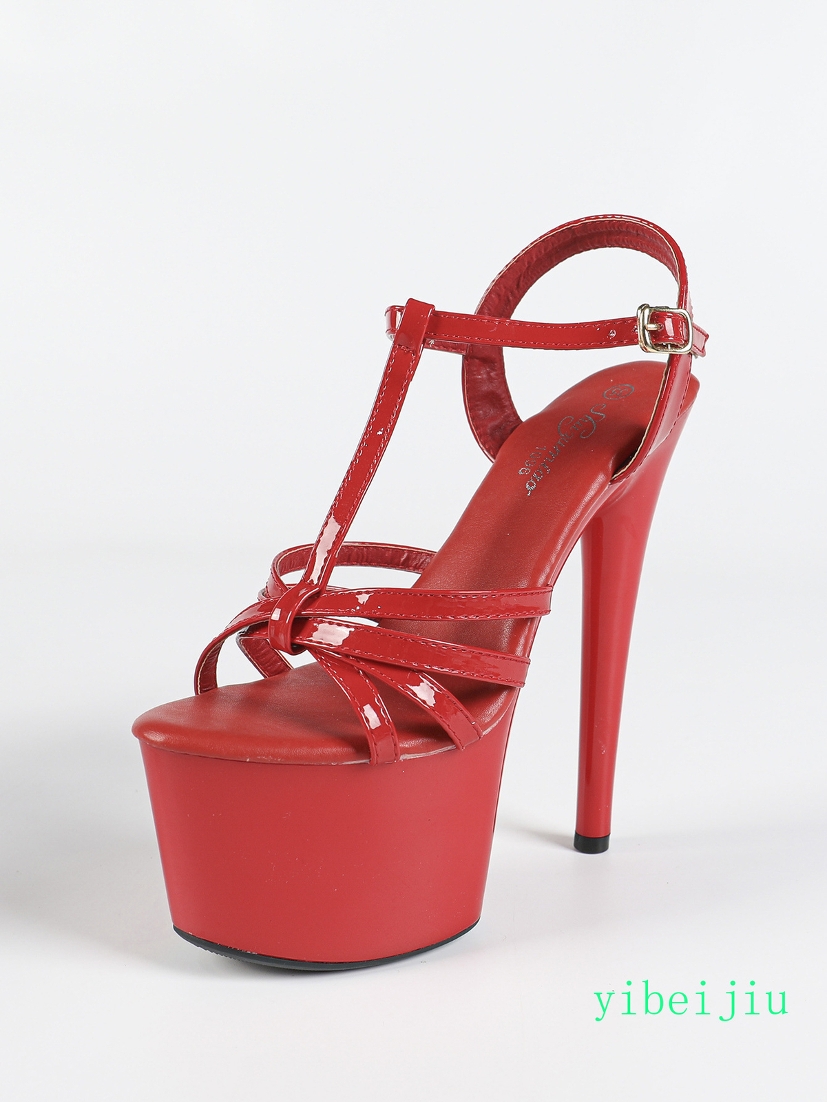 Women’s Super High Heels Platform Clubwear Sandals Shoes T Strap Evening Buckle
