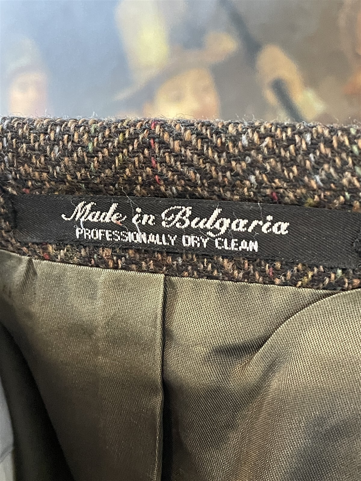 VTG Deansgate 42R Brown Wool & Lambswool Herringbone Tweed Stripe Sport Coat