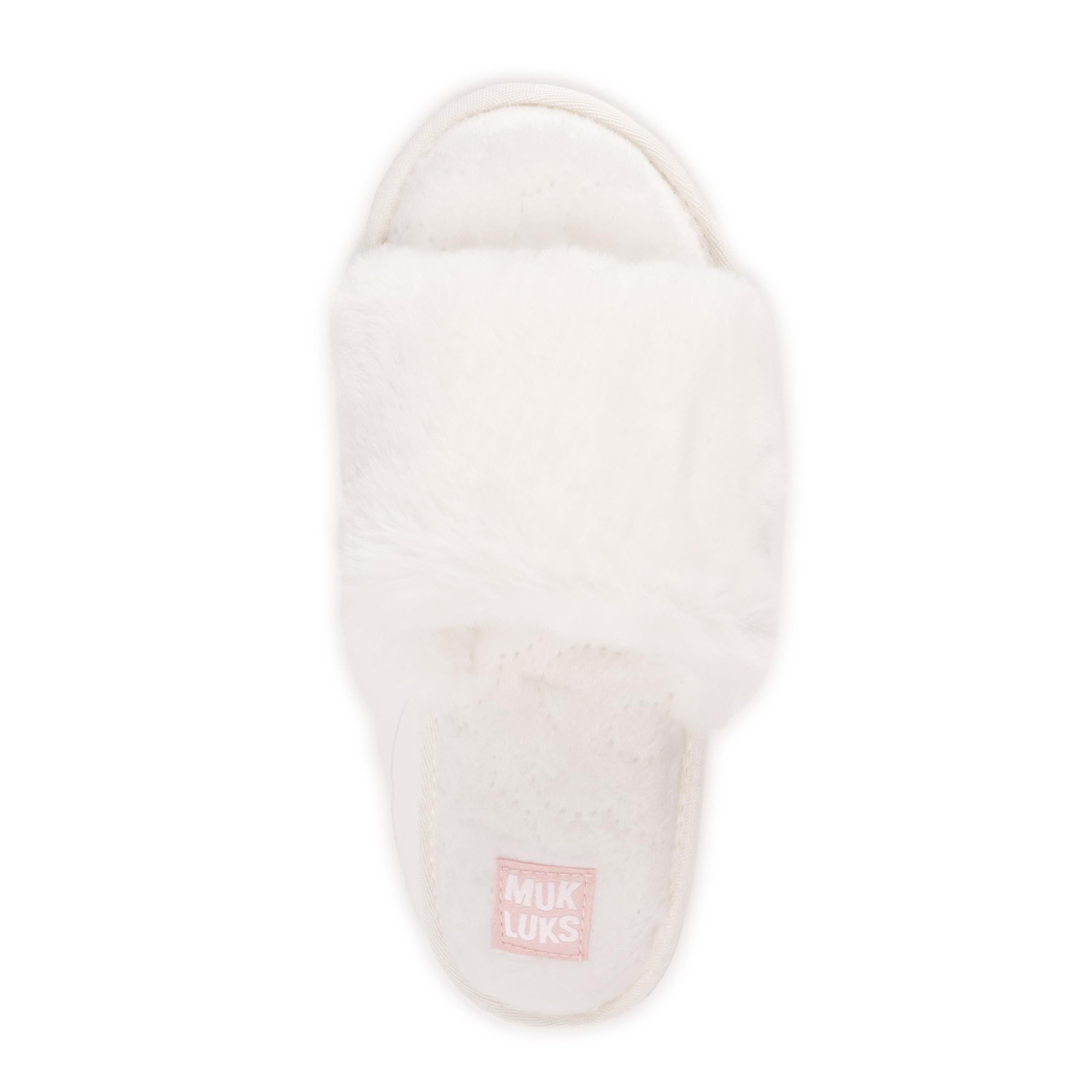 Muk Luks Women’s Sariah Slide Slipper, White, M (7-8) Medium, White