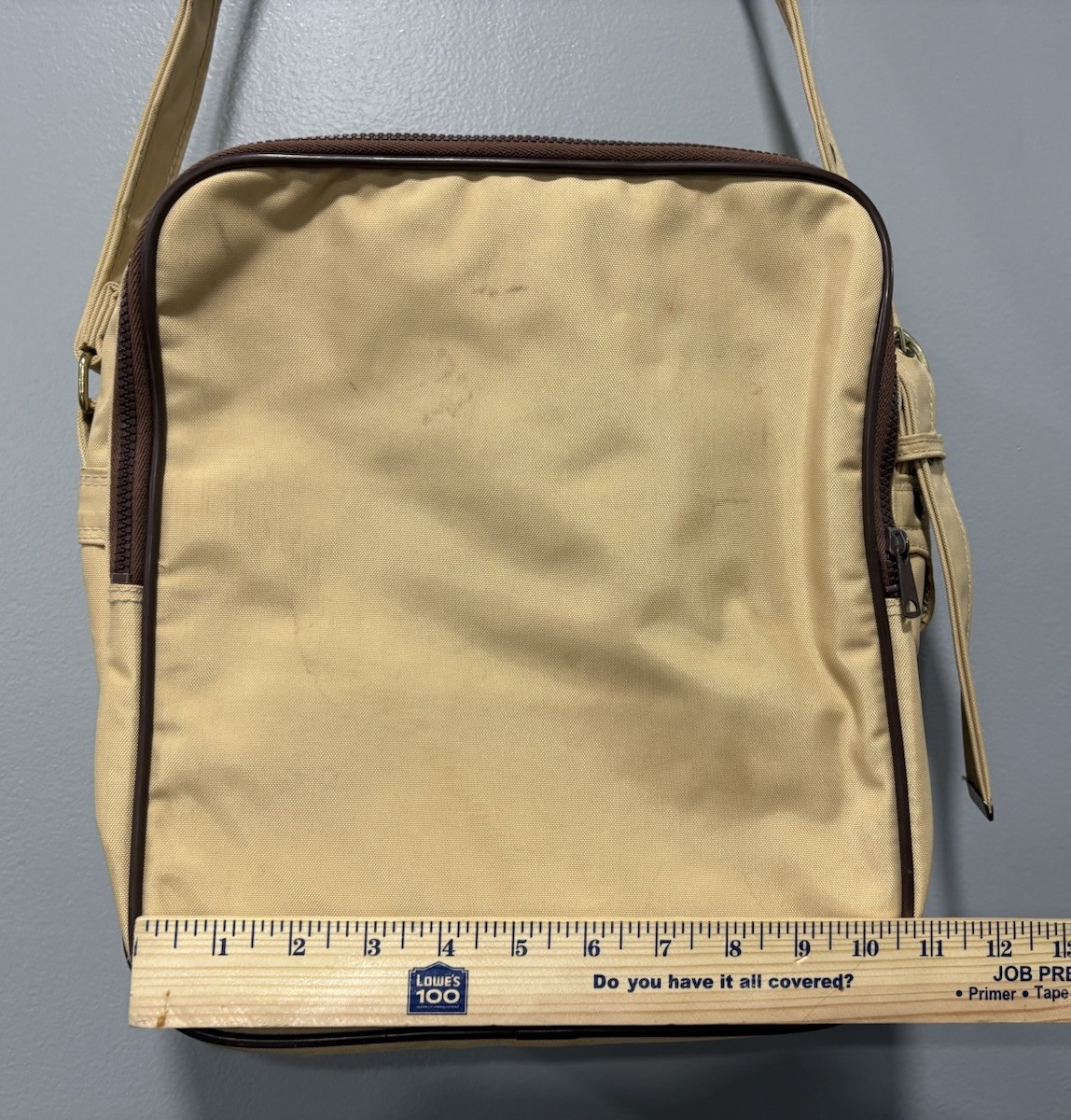 Vintage Beige Adidas 1980’s Shoulder Bag 12″ X 8″ X 12″ Art No 40230 Retro Style