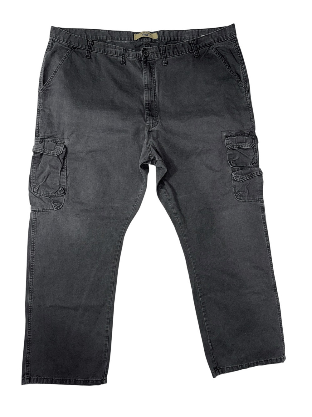 Wrangler Cargo Casual Cotton Pants Solid Charcoal Gray size 46 x 30