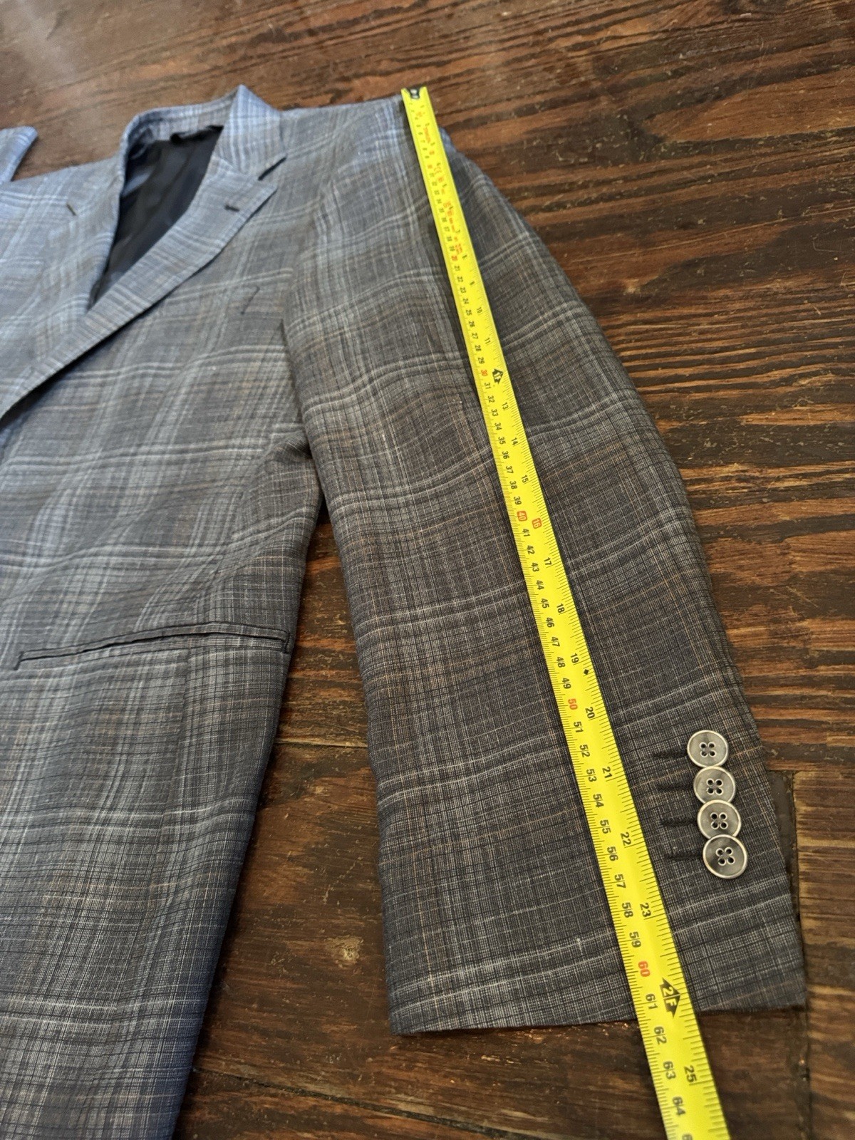 Barocci Gray Reda 1865 Plaid Men’s Lightweight Wool Blazer 40R