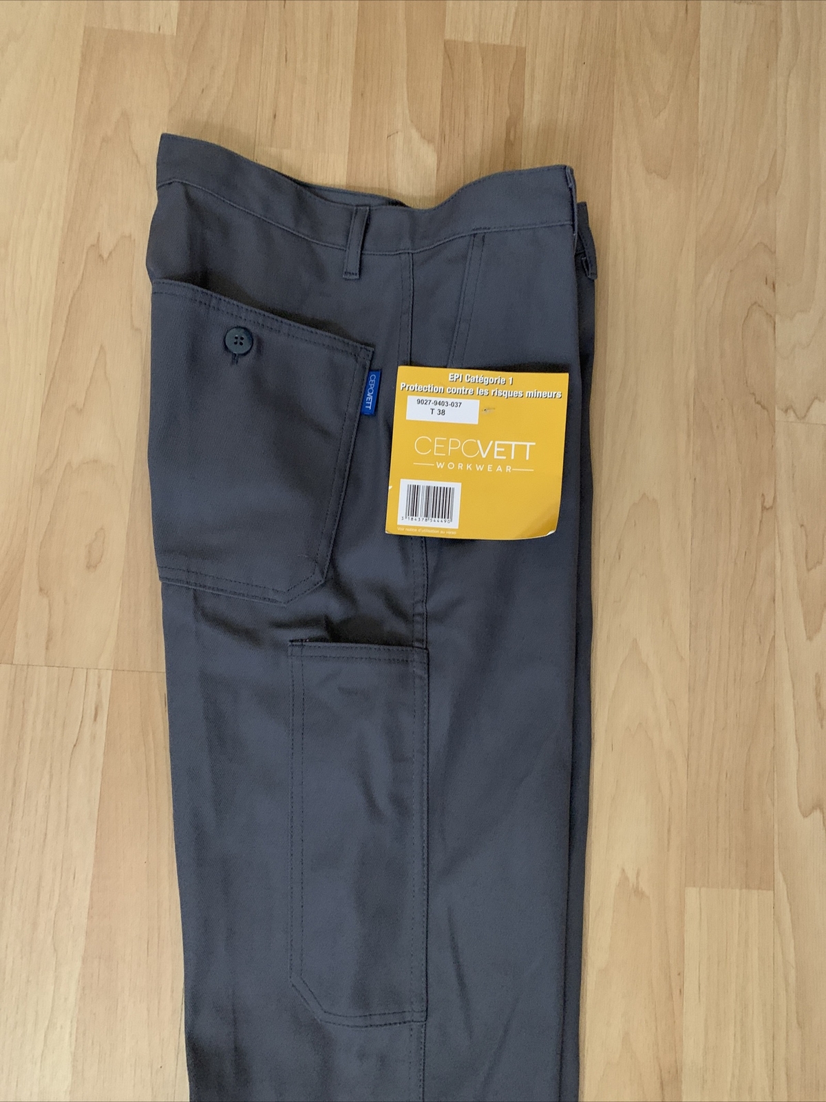CEPOVETT T.38 Workwear Pants EPI Category 1 9027-9403-037 NWT Gray