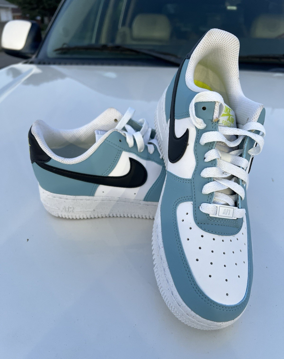 Nike Air Force 1 Low Unisex Low Top Lace-Up Sneakers Blue/White/Black