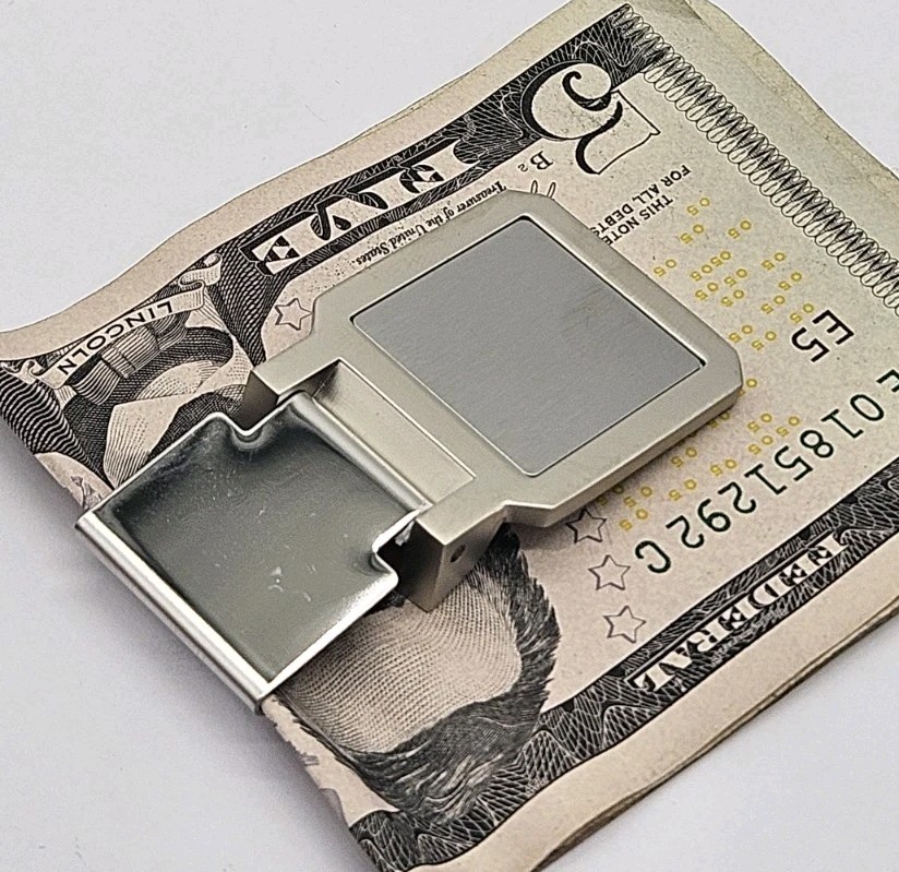 Money Clip Square Stainless Steel Men’s Wallet Card Cash Holder MCQ