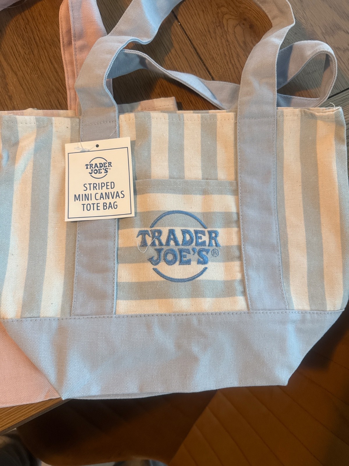 Trader Joe’s Striped Pastel Mini Canvas Tote Bags 2026 Limited Edition Set Of 4