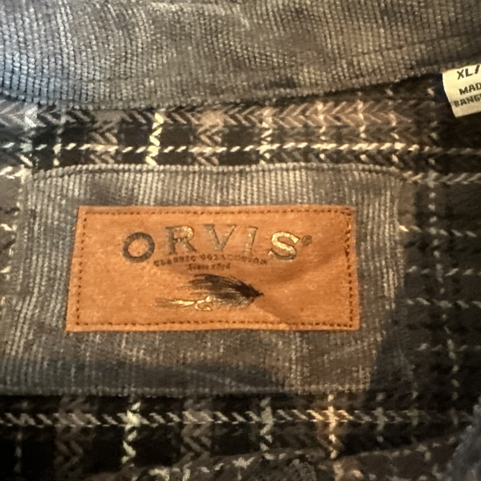 Orvis Grey Flannel Shirt Men XL Heavy Weight Cotton Side Pockets NWT NEW