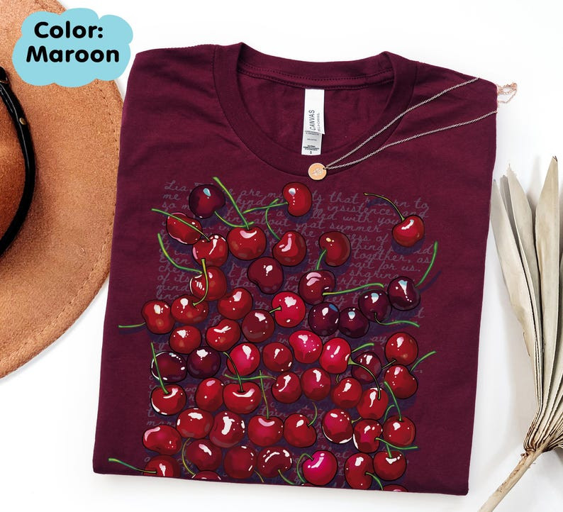 Cherry T-Shirt | Cute Fruit Typography Shirt | Cherished Summer Gift FREESHIP