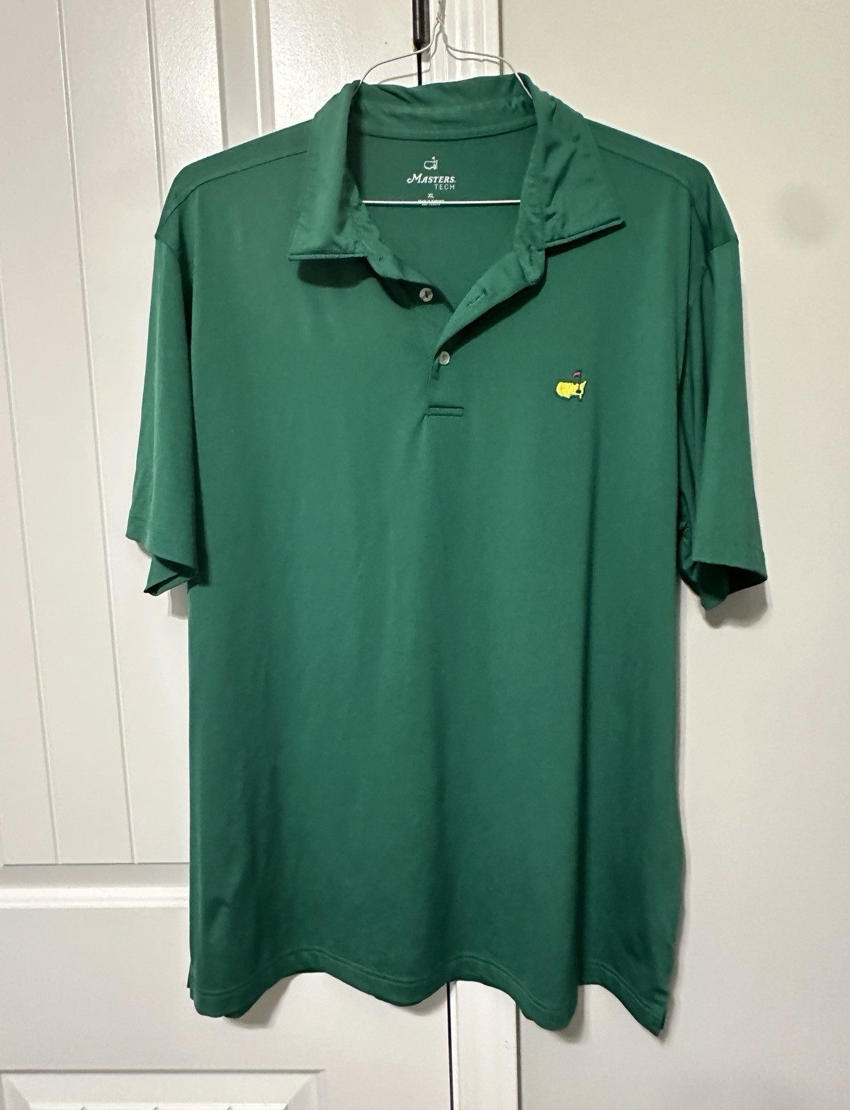 Masters Tech Men’s Green XL Polo Shirt Short Sleeve Lightweight Golf Logo