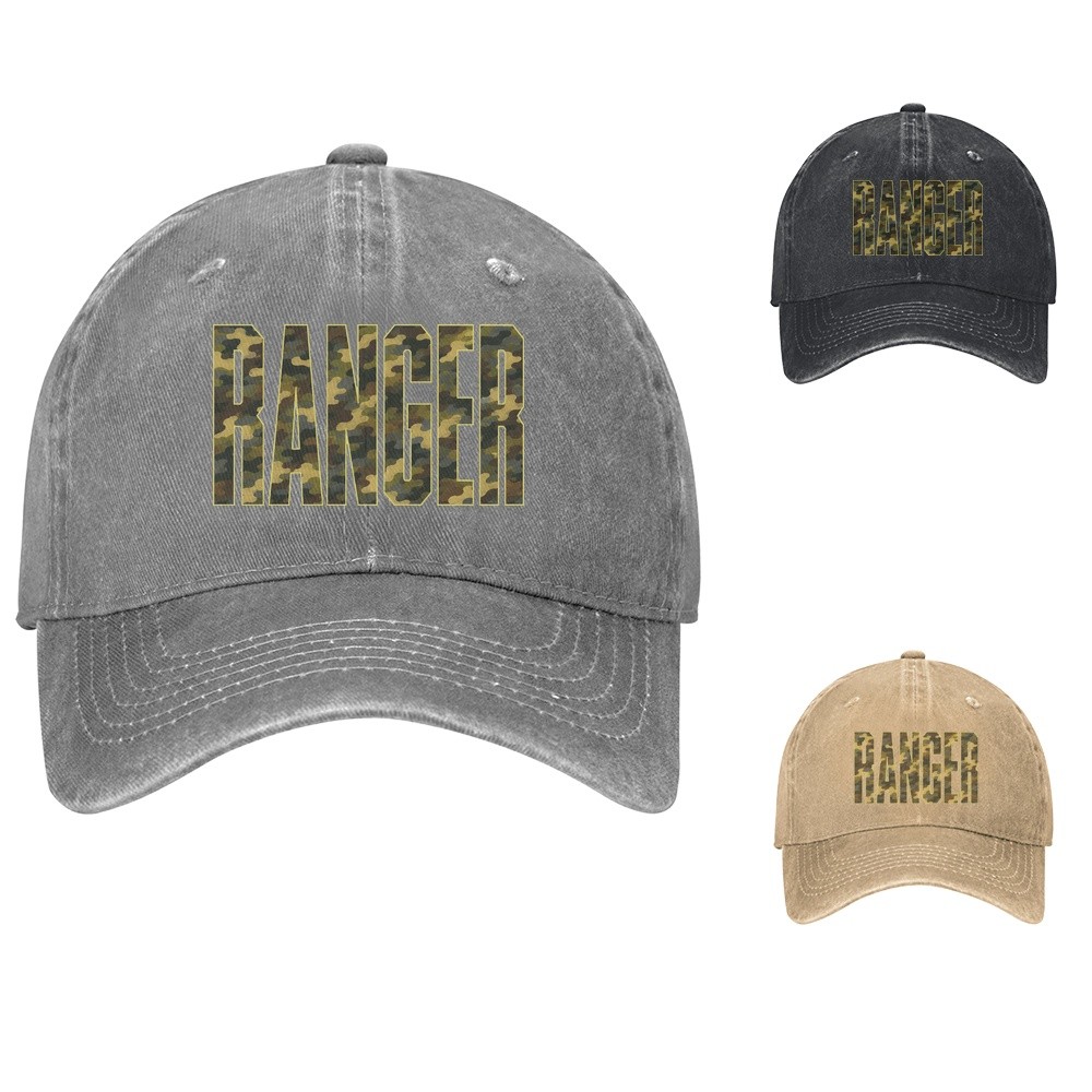 Ranger Camo Wordmark Baseball Cap Streetwear Dad Hat Adjustable