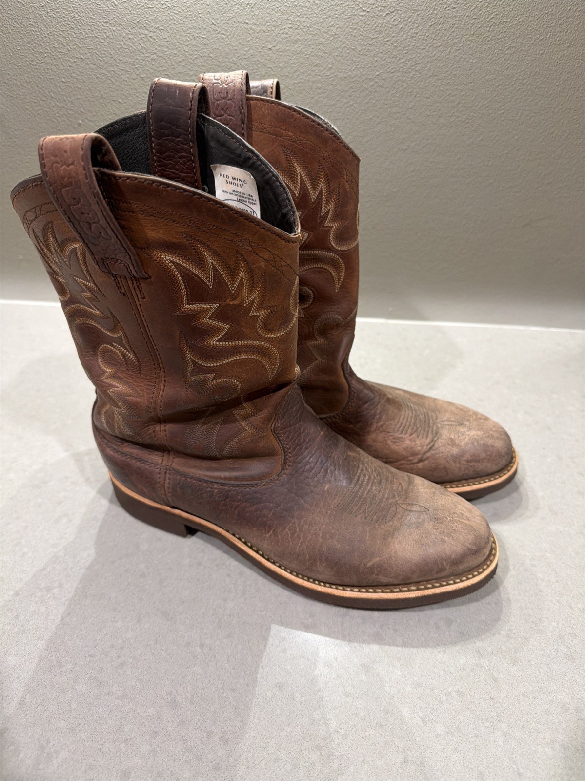 Red Wing Pecos 1101 Boots With New Vibram 430 Mini-lug Soles