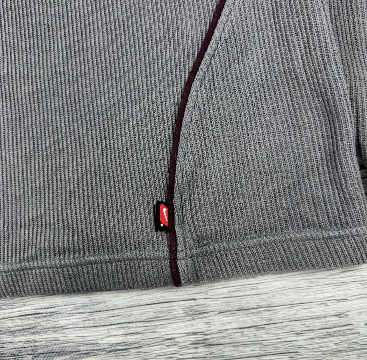 Vintage Nike Quarter Zip Sweater Mini Swoosh Ribbed Knit Pullover Y2K