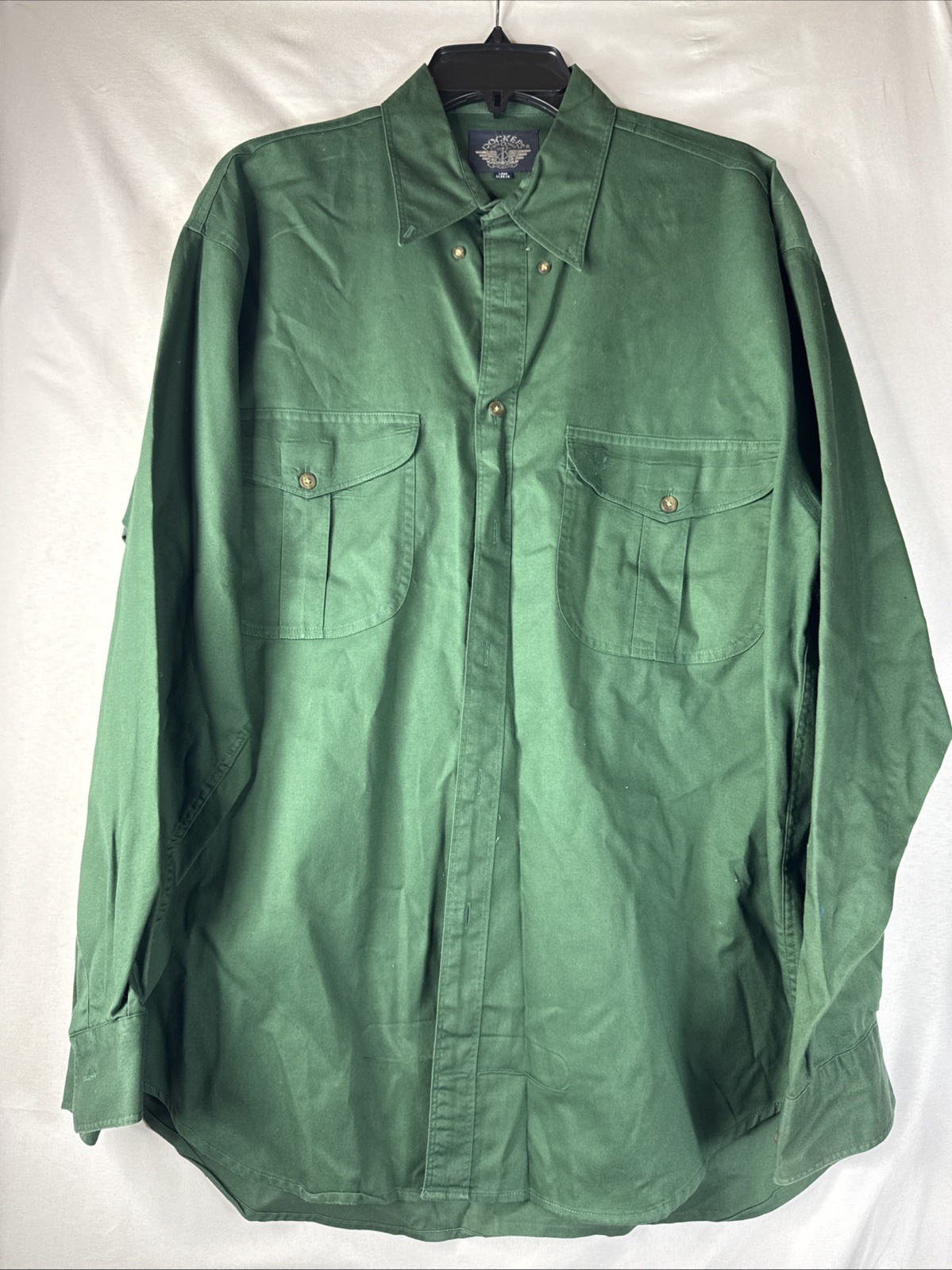 Dockers Long Sleeve Shirt Button Down Medium Dark Green Pockets Sri Lanka Cotton