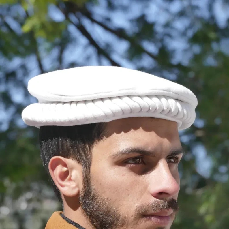 Afghan Pakol With Feather Chitrali Hand Made Pakol Hat Traditional Chitrali Pako