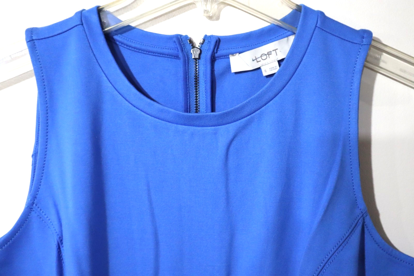 LOFT Ann Taylor Women`s Ponte Seamed Midi Tank Dress in Cobalt Blue size 14