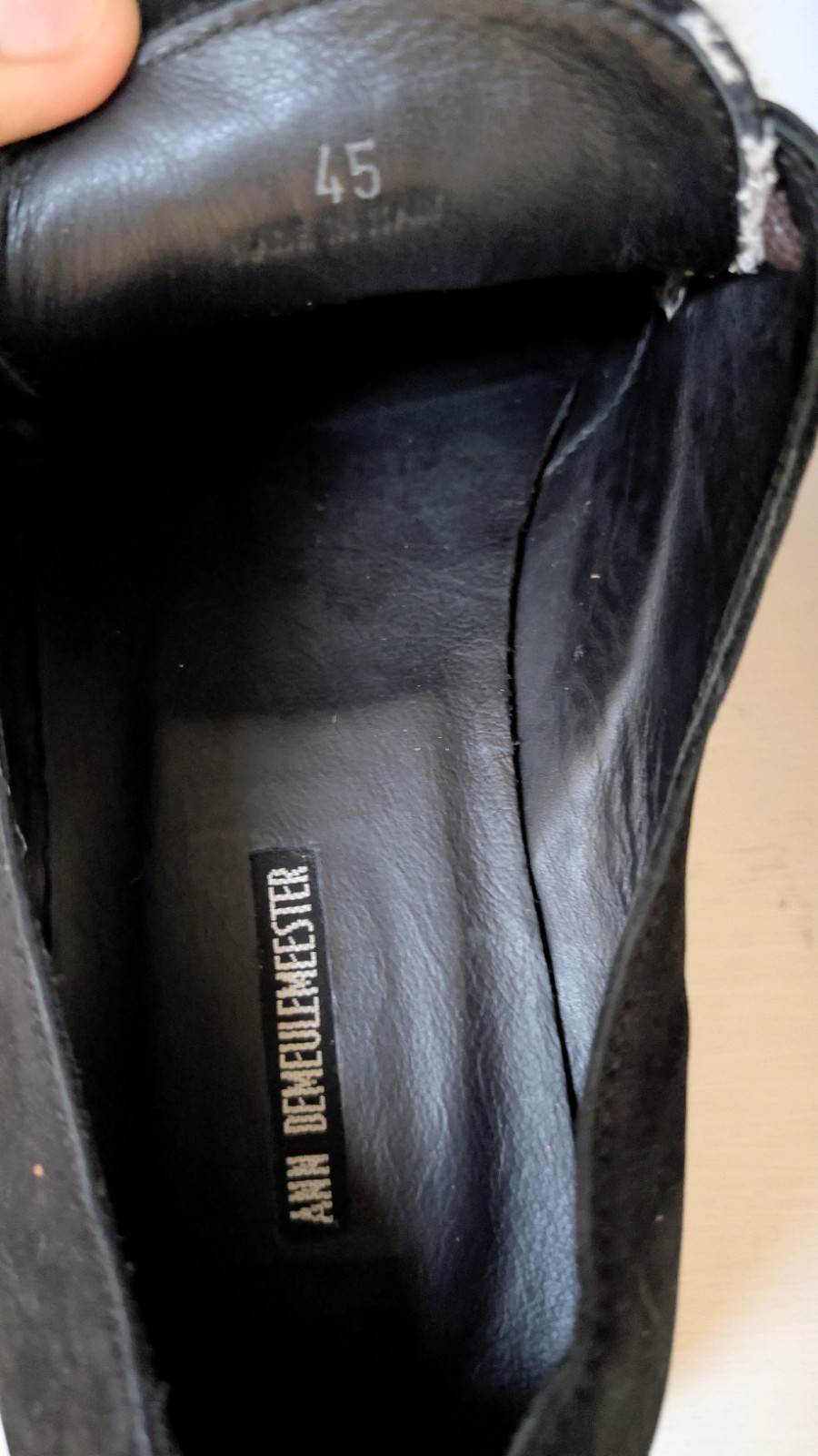 Ann Demeulemeester Mens Embroidered Leather Derby Shoe SS 2015 Runway Size45 NEW