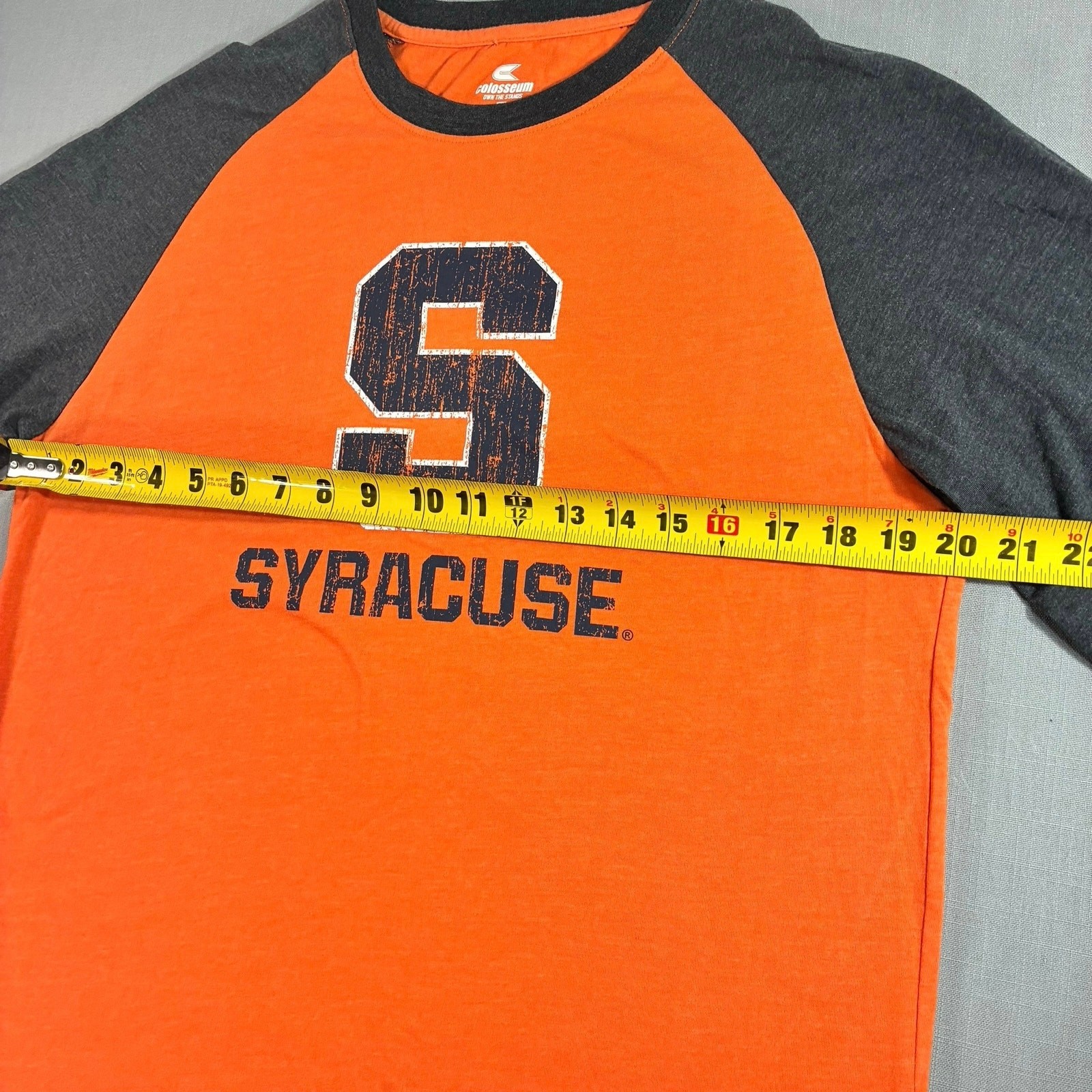 Colosseum Syracuse Orange Raglan T-Shirt Men’s Large 3/4 Sleeve NCAA Graphic