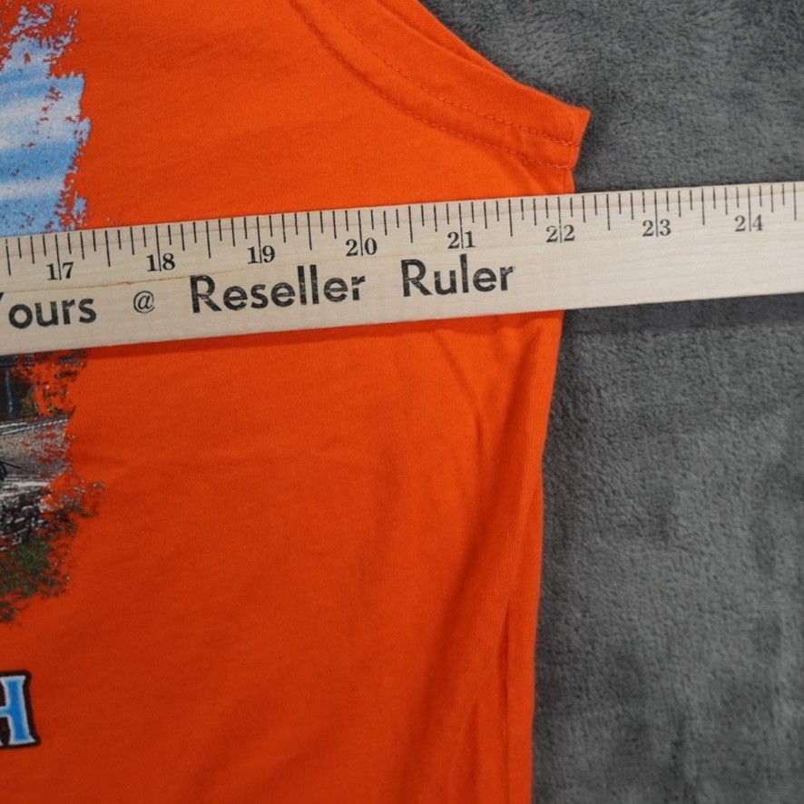 Harley Davidson Sleeveless Shirt Mens XL Orange Laconia Rally 2024 Biker Moto