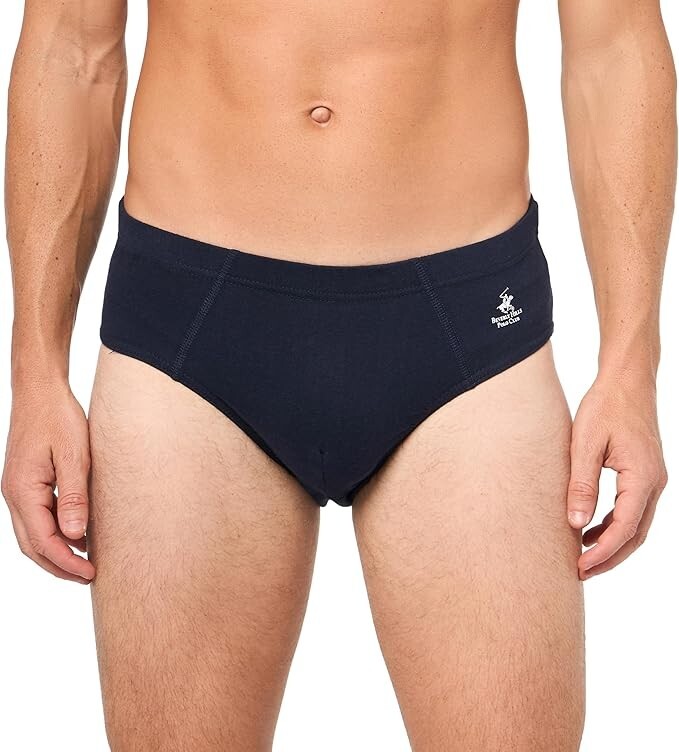 Men’s Beverly Hills Polo 5 or 10 Pack Bikini Briefs No Fly Cotton Underwear Blue