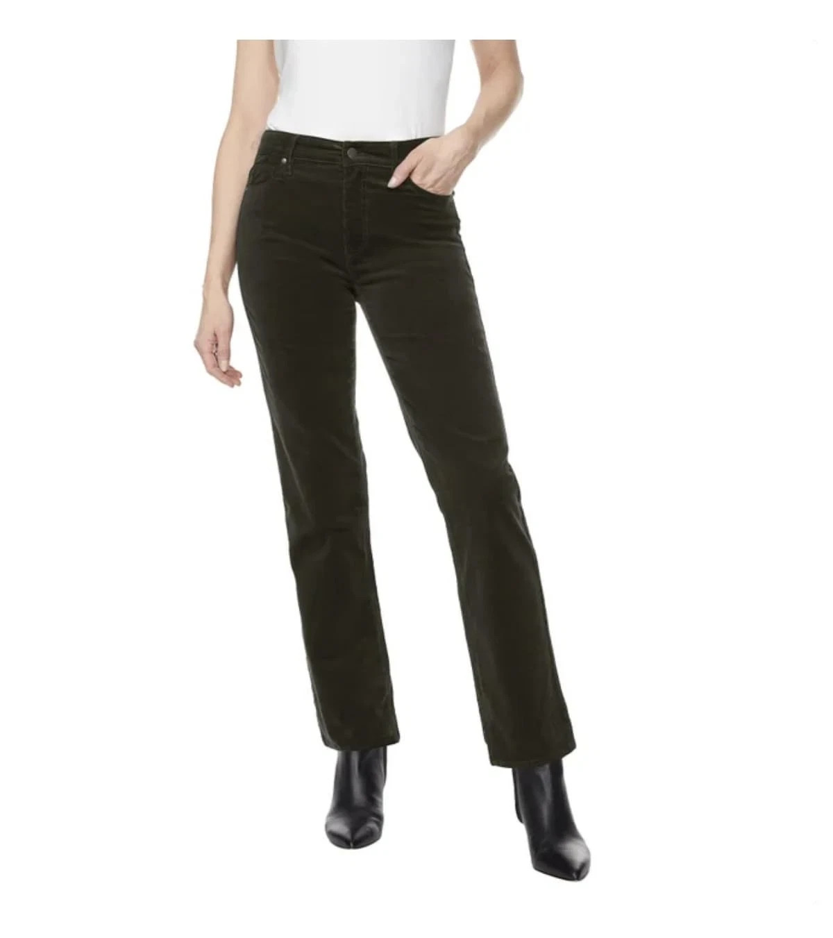 Buffalo David Bitton Women’s Stretch Straight Leg Corduroy Pants, Rosemary,14/34