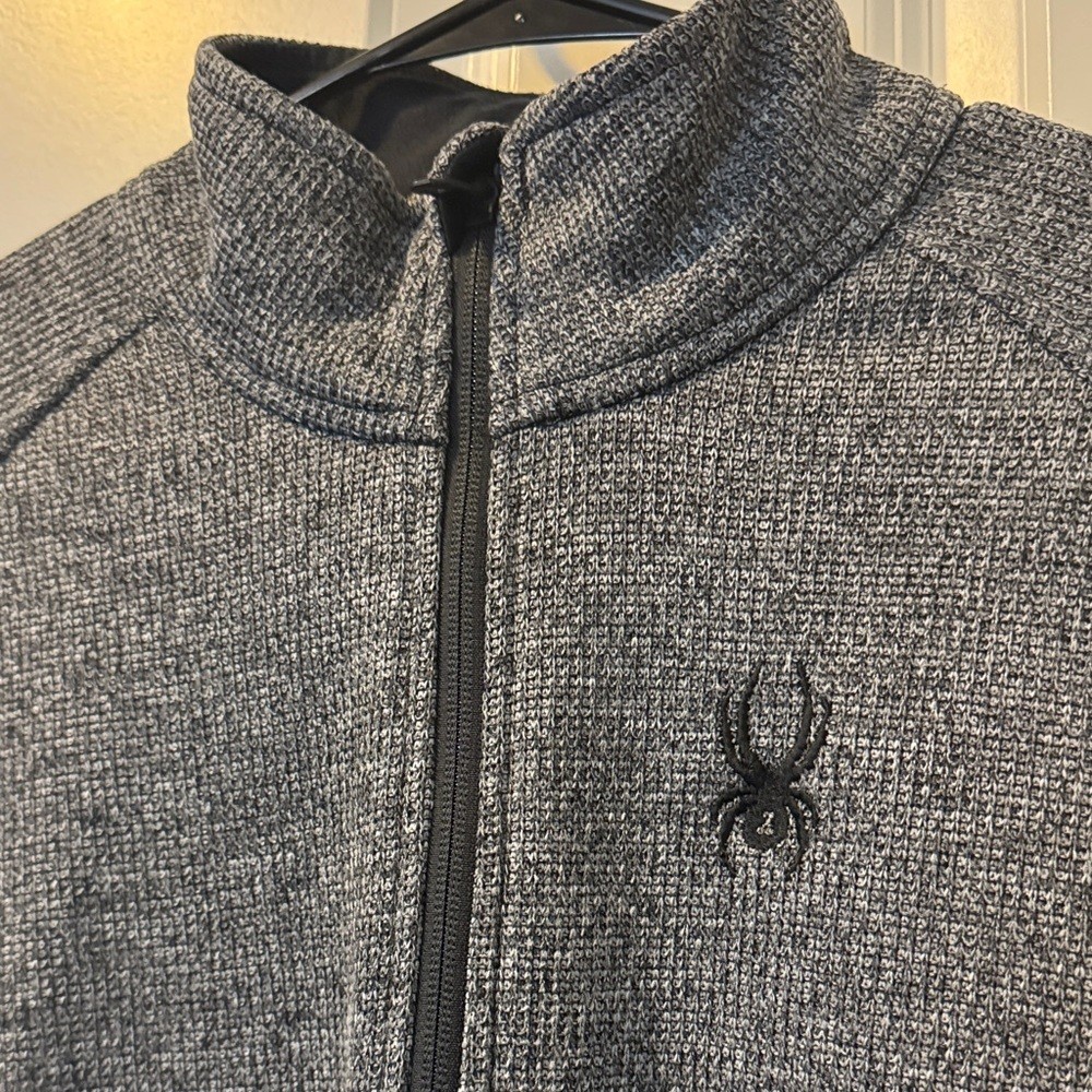 Spyder Charcoal Gray and Black Half‑Zip Performance Pullover