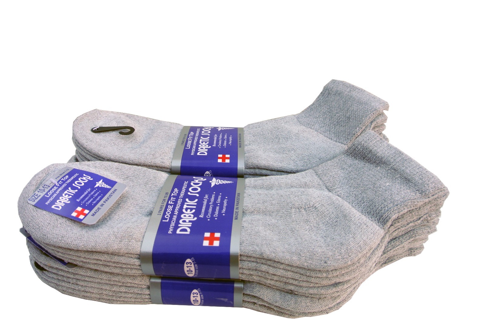 Diabetic GRAY ANKLE circulatory Socks Health Men’s & Women’s Cotton ALL SIZE