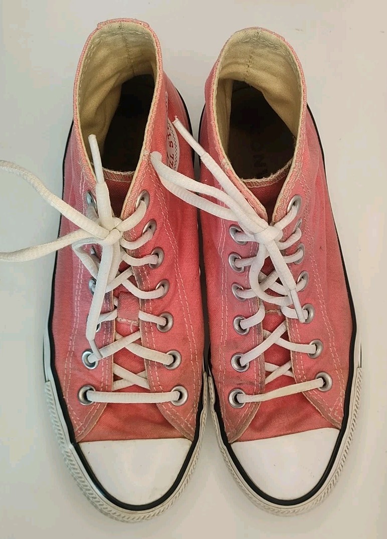 Converse Chuck Taylor All Star High Top Pink Lace Up Canvas Shoes Men 5 Women 7