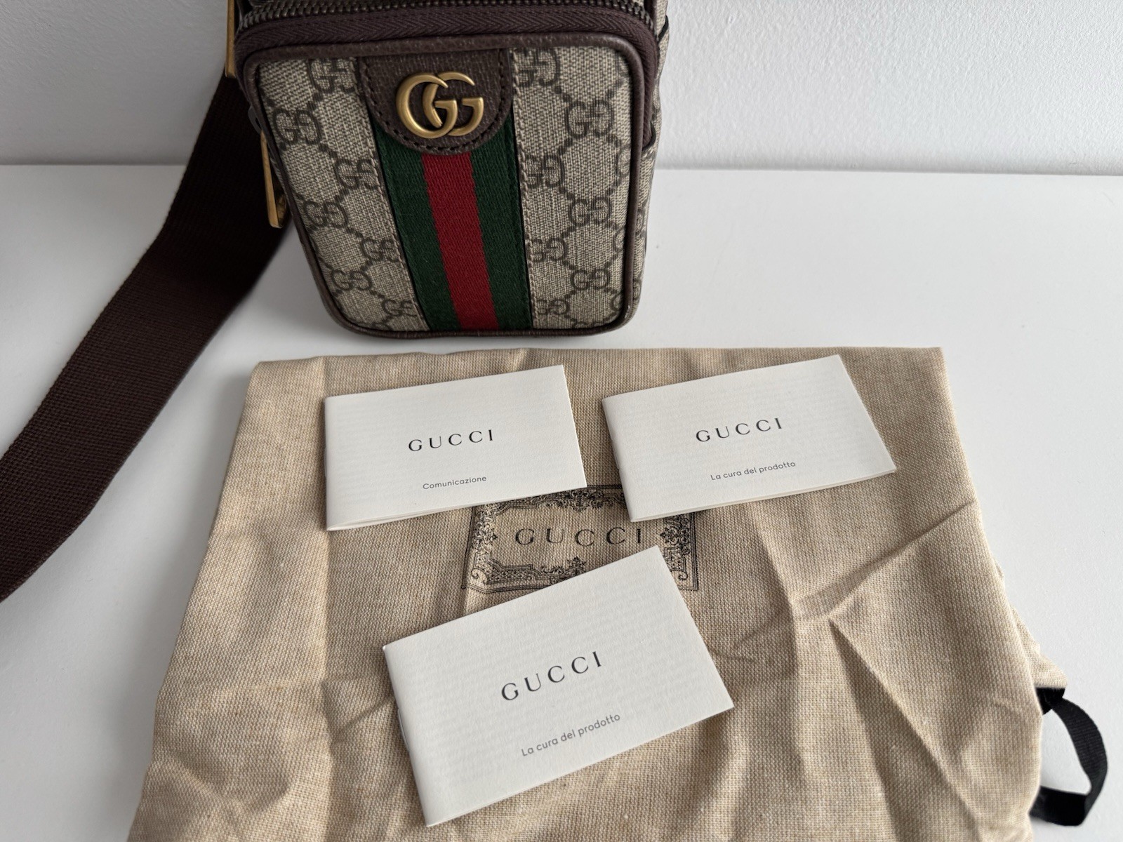 NEW Gucci GG Supreme Monogram Ophidia Web Shoulder Crossbody Bag 752565