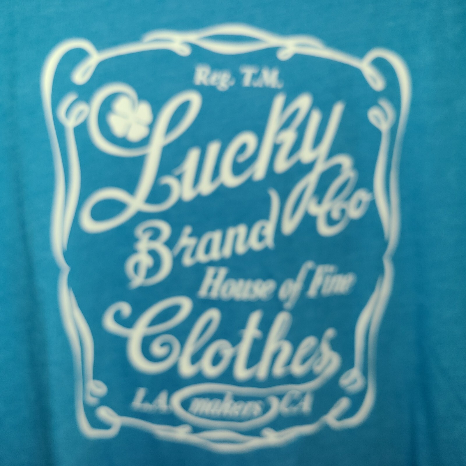 8601) NWOT LUCKY BRAND medium crew neck tee blue logo short sleeve cotton new