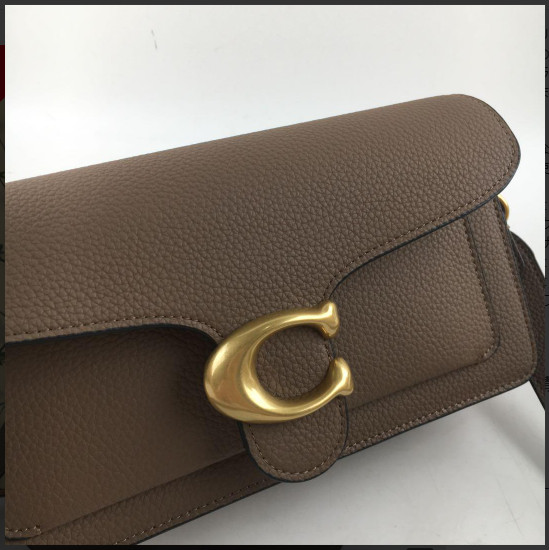 COACH CH857 Tabby Shoulder Bag 26 Polished Pebble Leather Dark Stone Outlet New